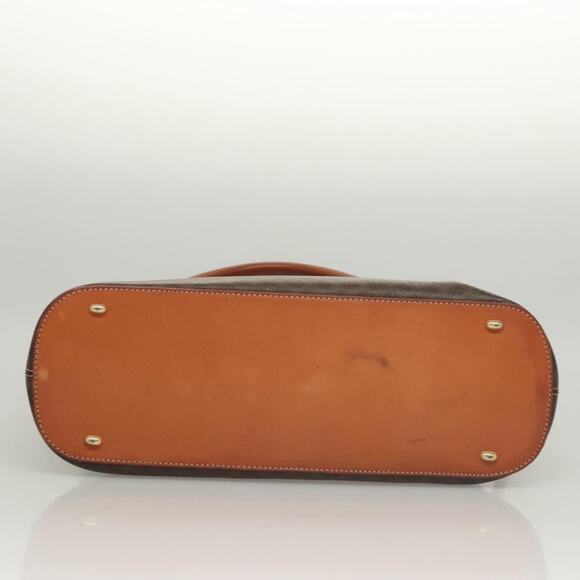 CELINE Macadam Canvas Hand Bag Pvc Leather Brown Gold - Picture 9 of 12